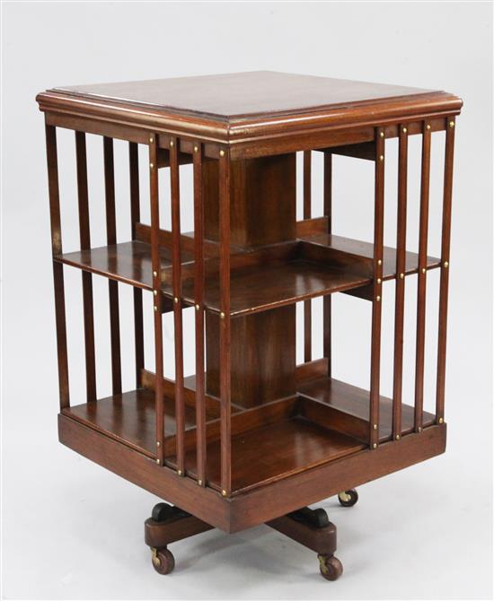 A late 19th century mahogany revolving bookcase, W.1ft 10.5in.